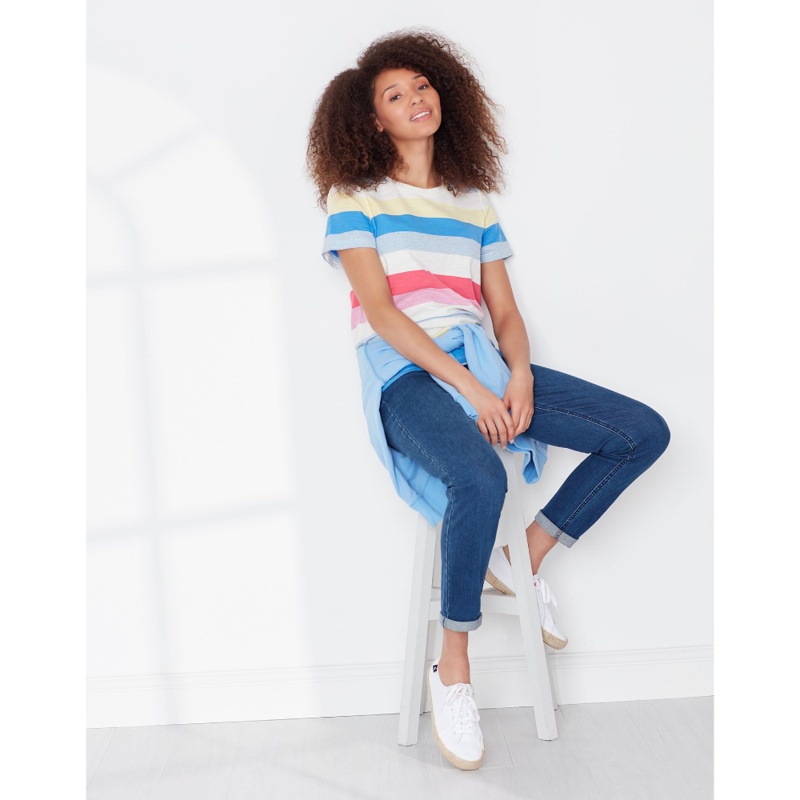 Joules Carley Classic Crew T-Shirt - Cream Stripe -1